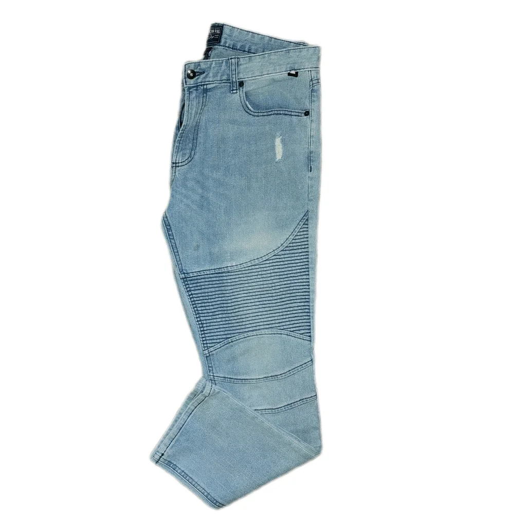 AMERICAN RAG Mens Light Blue Stretch, Slim Fit Stretch Jeans W33/ L30